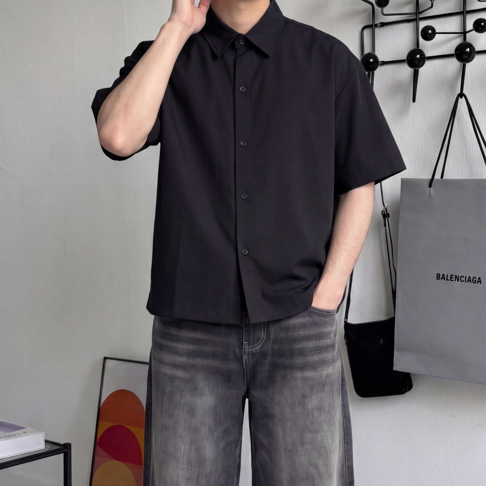 린넨st 여름 오버핏 구김없는셔츠 찰랑 캐주얼 크롭셔츠 - 상세 이미지 4