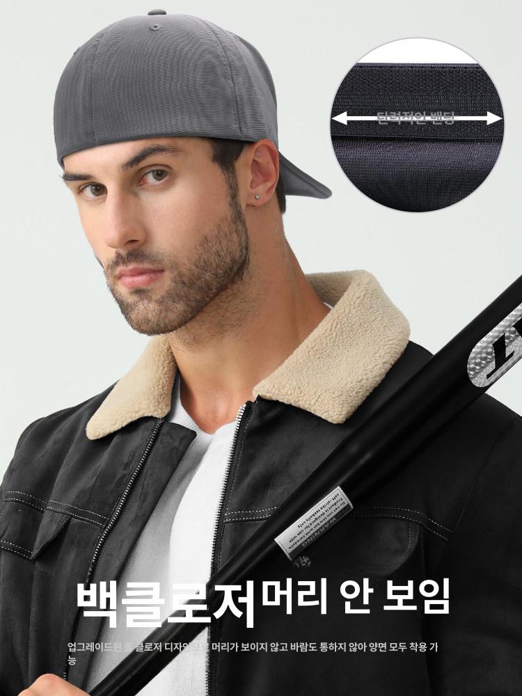 빅사이즈 볼캡 무지 뒤로쓰는모자 베어 힙합 리어 소프트탑 덕빌 포시즌 큰남자 텍스처드 - 상세 이미지 2