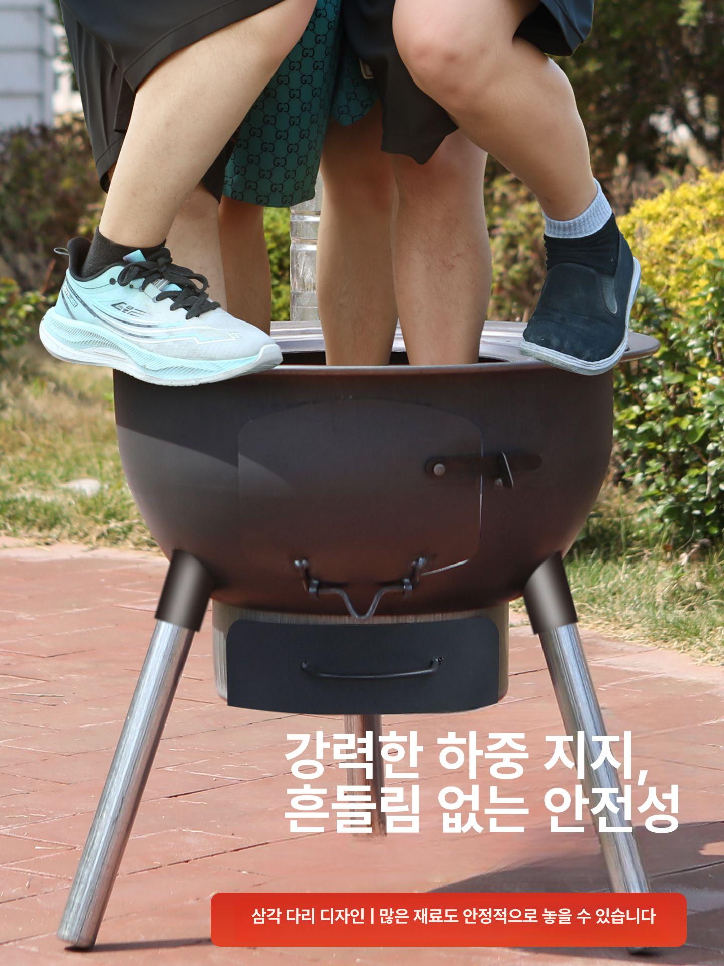 장작 화목난로 대형 마당 바베큐그릴 캠핑 불멍 야외 파이어피트 숯불구이 - 상세 이미지 4
