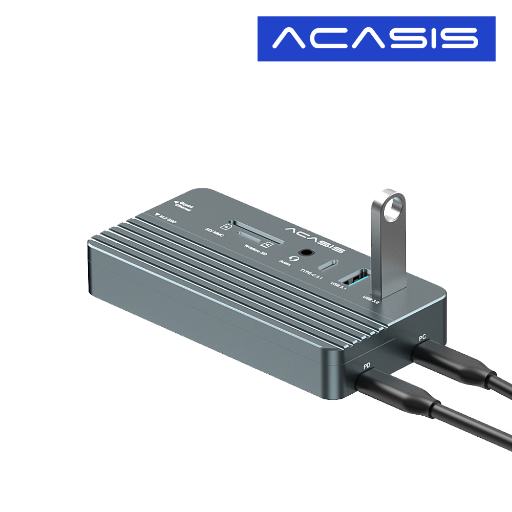 아카시스 CM073 + M.2 NVME 외장SSD 1TB 마이크론 탑재 10-in-1 10Gbps 멀티 도킹스테이션 외장하드 - 상세 이미지 3