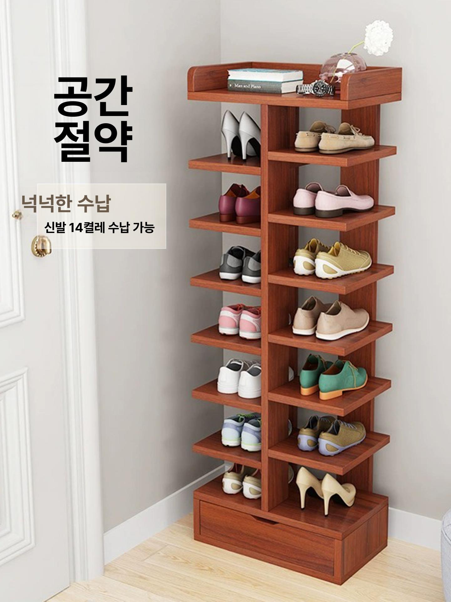현관 신발장 선반 다층 슈즈렙 정리 슈케이스 수납장 심플 신발정리대 슈즈보관 - 상세 이미지 2