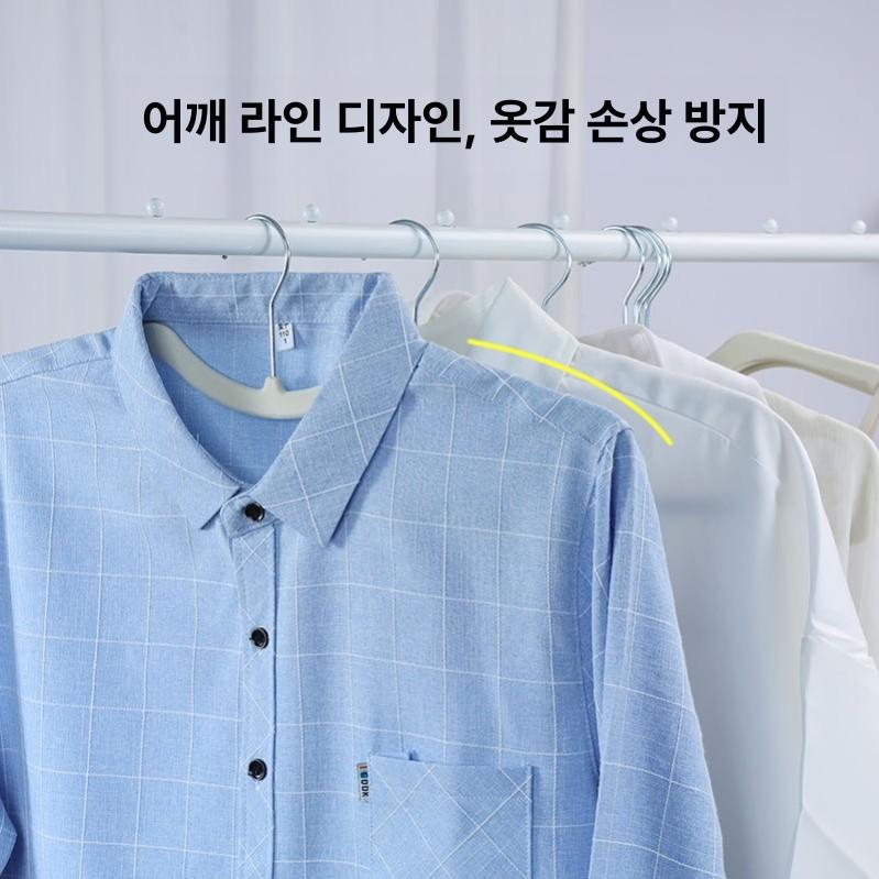 슬림 옷걸이 짧은 논슬립 방지 100개 블랙 플란넬 니트 행거 세트 이미지 6