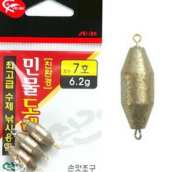 수제 민물 낚시추 황동 회전 고리추 봉돌 싱커 - 상품 이미지