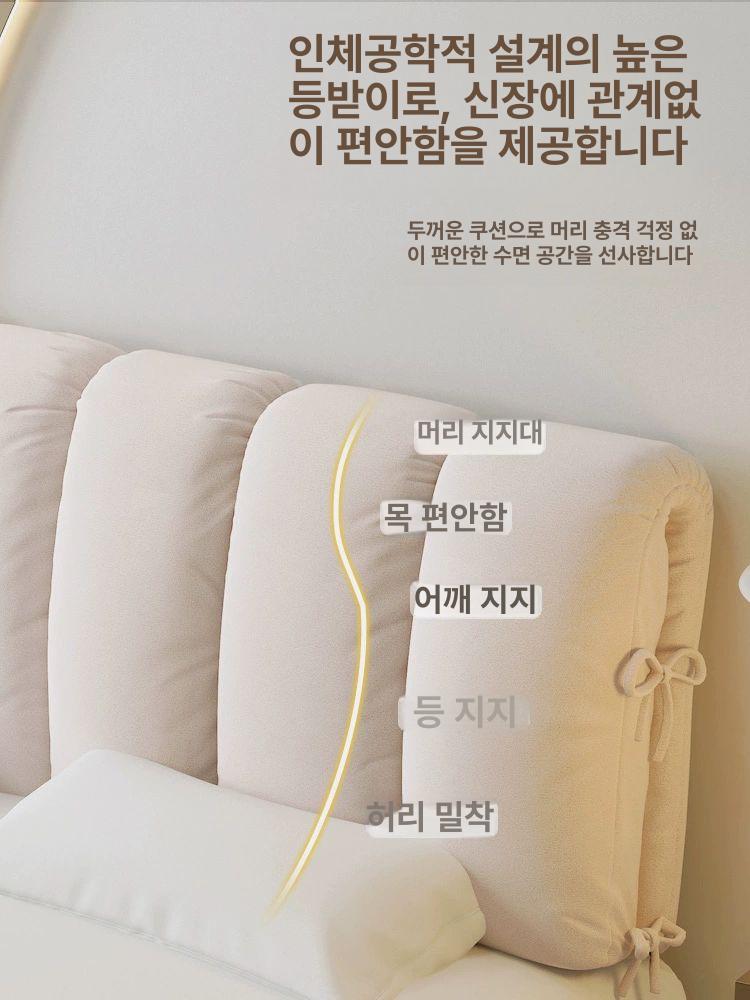 헤드 쿠션 침대 머리보호 충돌방지 벨벳 등받이패드 프레임커버 안전 - 상세 이미지 3