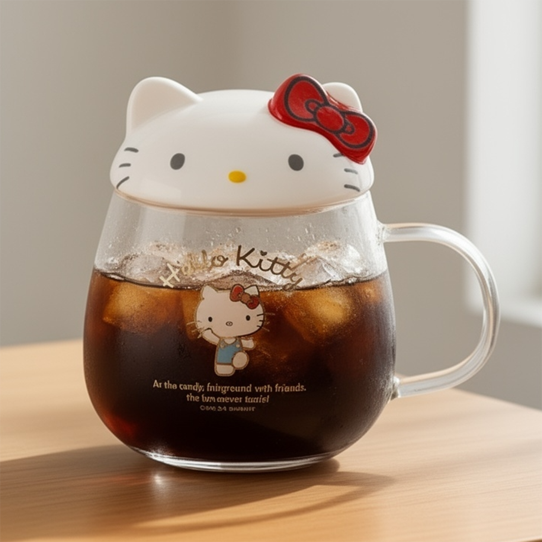 키티컵 키티유리컵 아이스아메리카노 아인슈페너 플랫화이트 뚜껑있는 냉커피잔 400ml - 상품 이미지