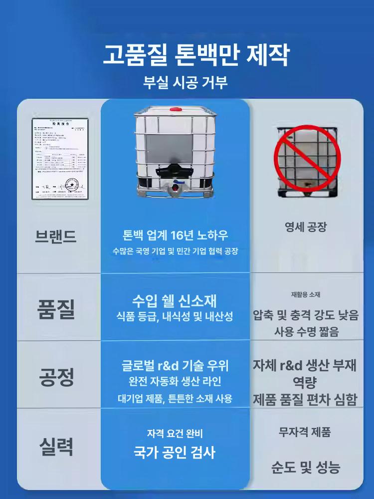 위험물 밀폐용기 톤백 배럴 저장용 플라스틱 드럼통 산업용 보관함 - 상세 이미지 3