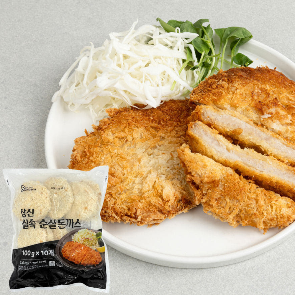 [업소겸용-비유탕]대용량 순살돈까스 100g 10장/비쇼쿠 통등심돈카츠 1kg 통등심65% - 상품 이미지