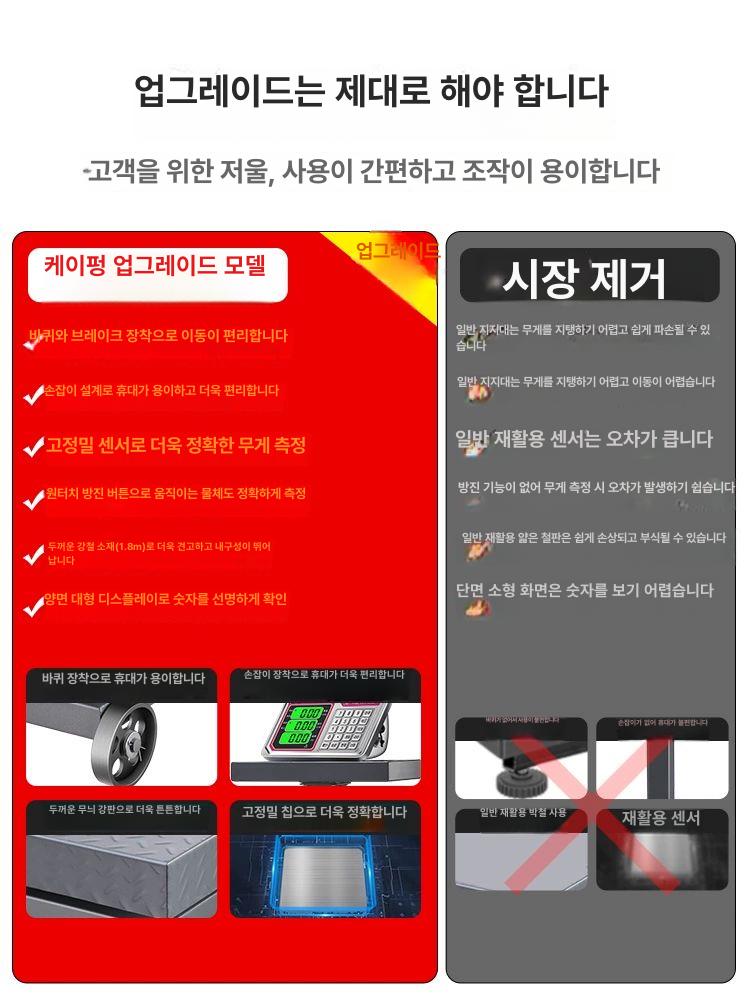 수산물 저울 고중량 전자 워터프루프 계근대 업소용 대용량 해산물 수산시장 - 상세 이미지 4