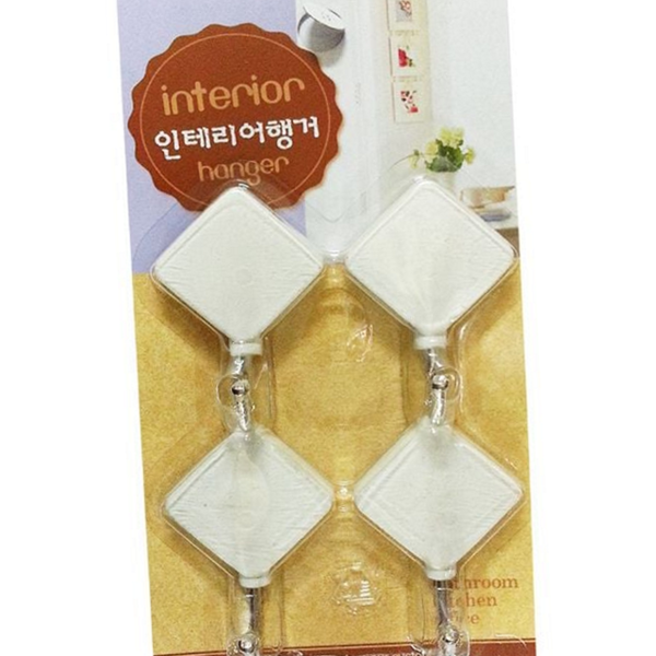다용도 접착식 행거 마름모 벽걸이 후크 생활용 옷걸이 주방 욕실 - 상품 이미지