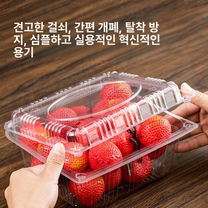 투명 포장상자 포도 과일 플라스틱 용기 박스 사각 핸들 디저트케이스 - 상세 이미지 3