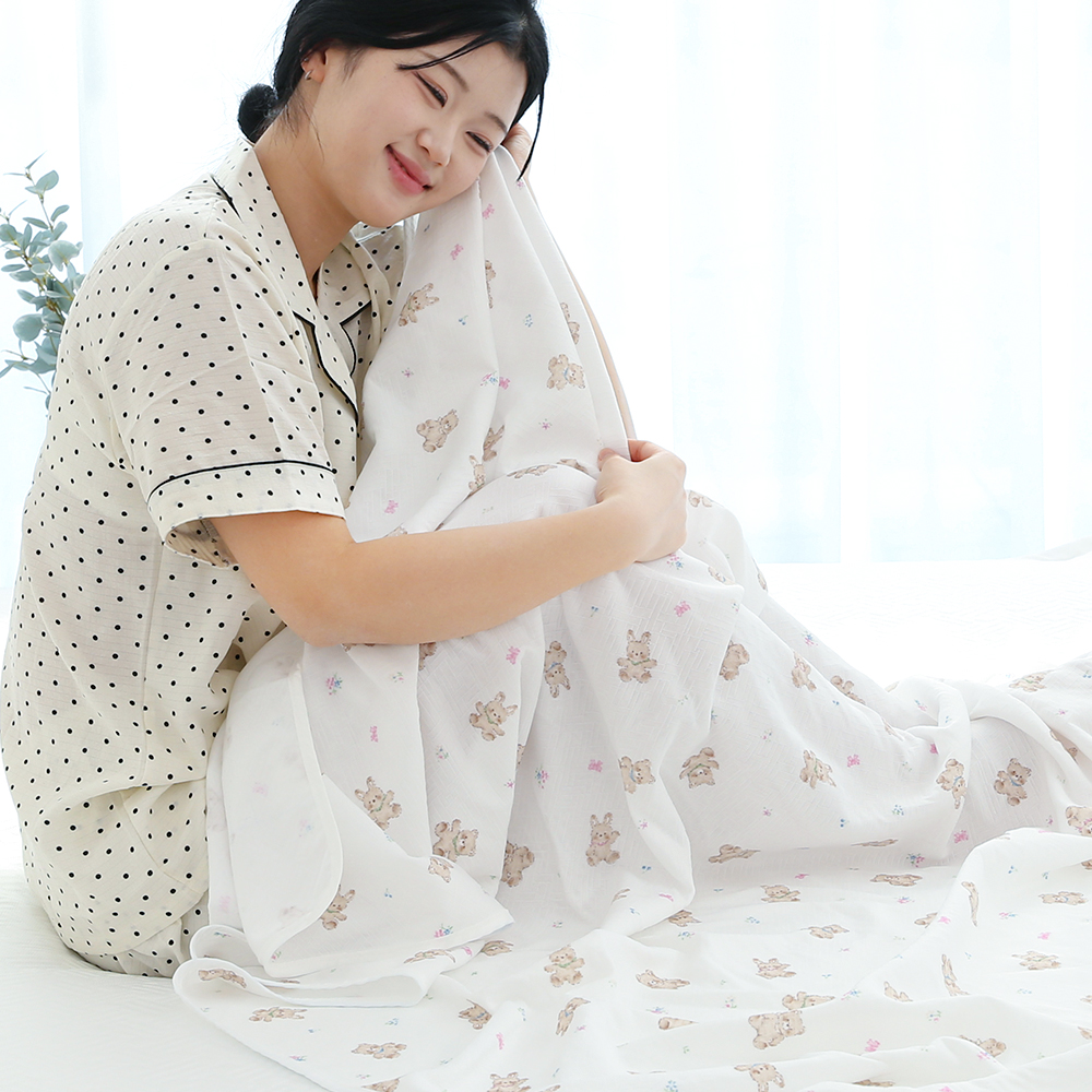 닥터웰 냉감이불 국산 듀라론 시원맥스 쿨 여름이불 (S) 곰&토끼 - 상세 이미지 5