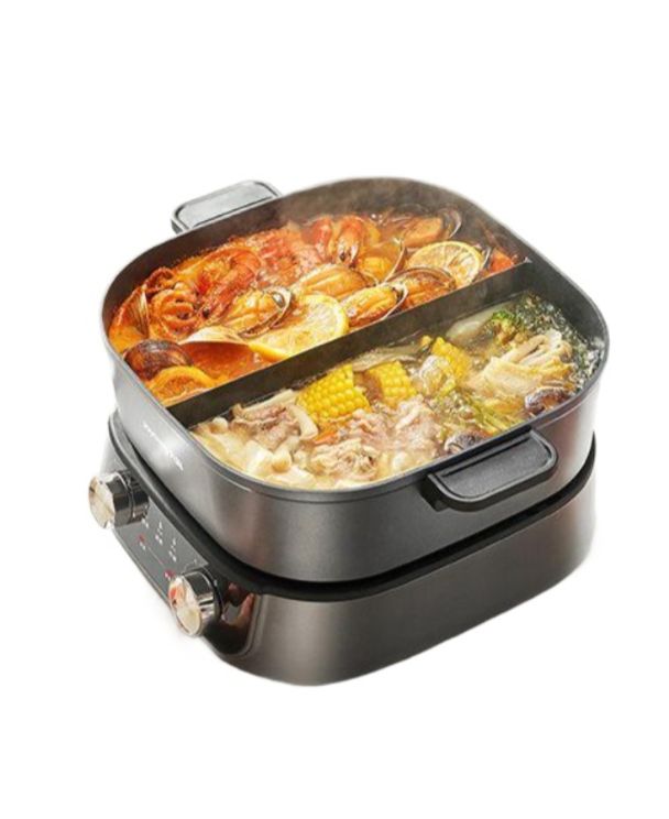 다기능 만능쿠커 전기냄비 조리기 멀티포트 올인원 찜기 글라스 핫플레이트 - 상품 이미지