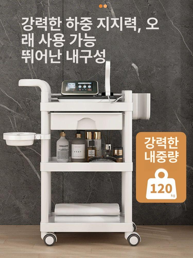 미용 트롤리 피부관리실 웨건 이동식 서랍 카트 피부샵 수납 도구 랙 뷰티 - 상세 이미지 3