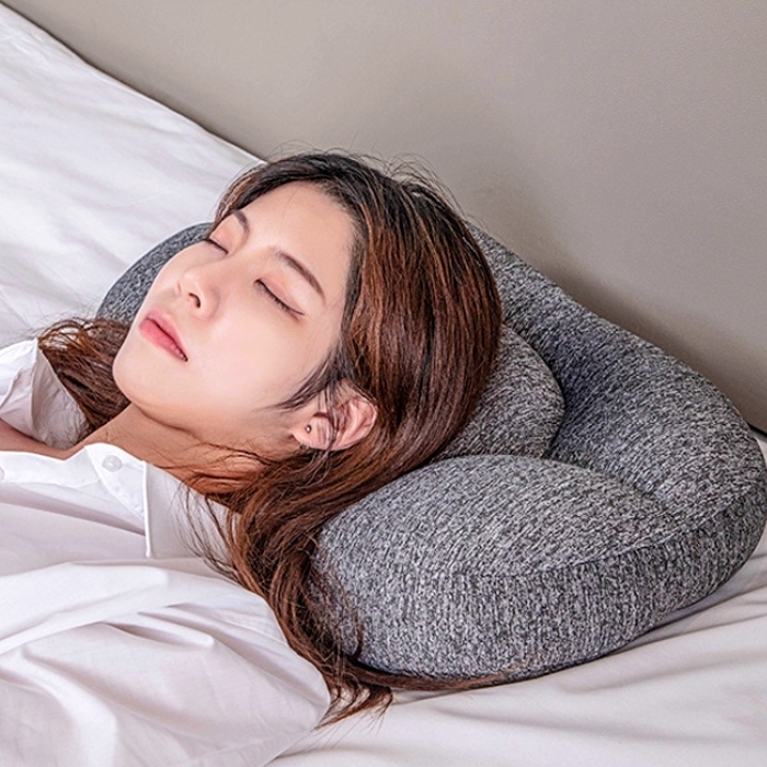 푹신한여행용메모리폼베개 캠핑용기내용수면베개 사무실용 - 상품 이미지