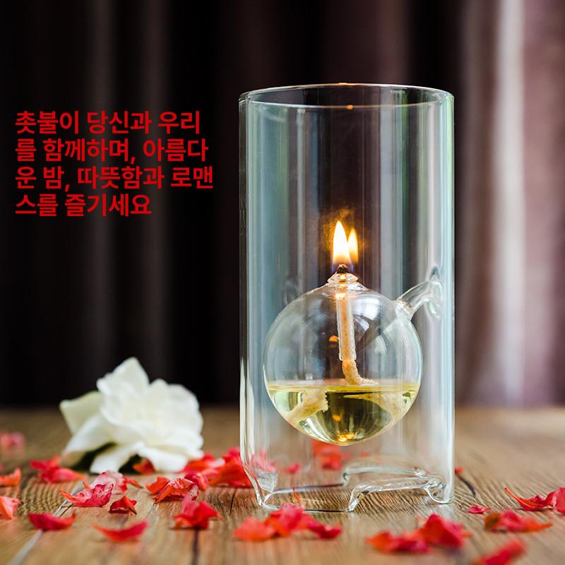 유리오일램프 호롱불 빈티지 캠핑 촛대 홀더 캠핑오일램프 장식 불멍 조명 등유 - 상세 이미지 4