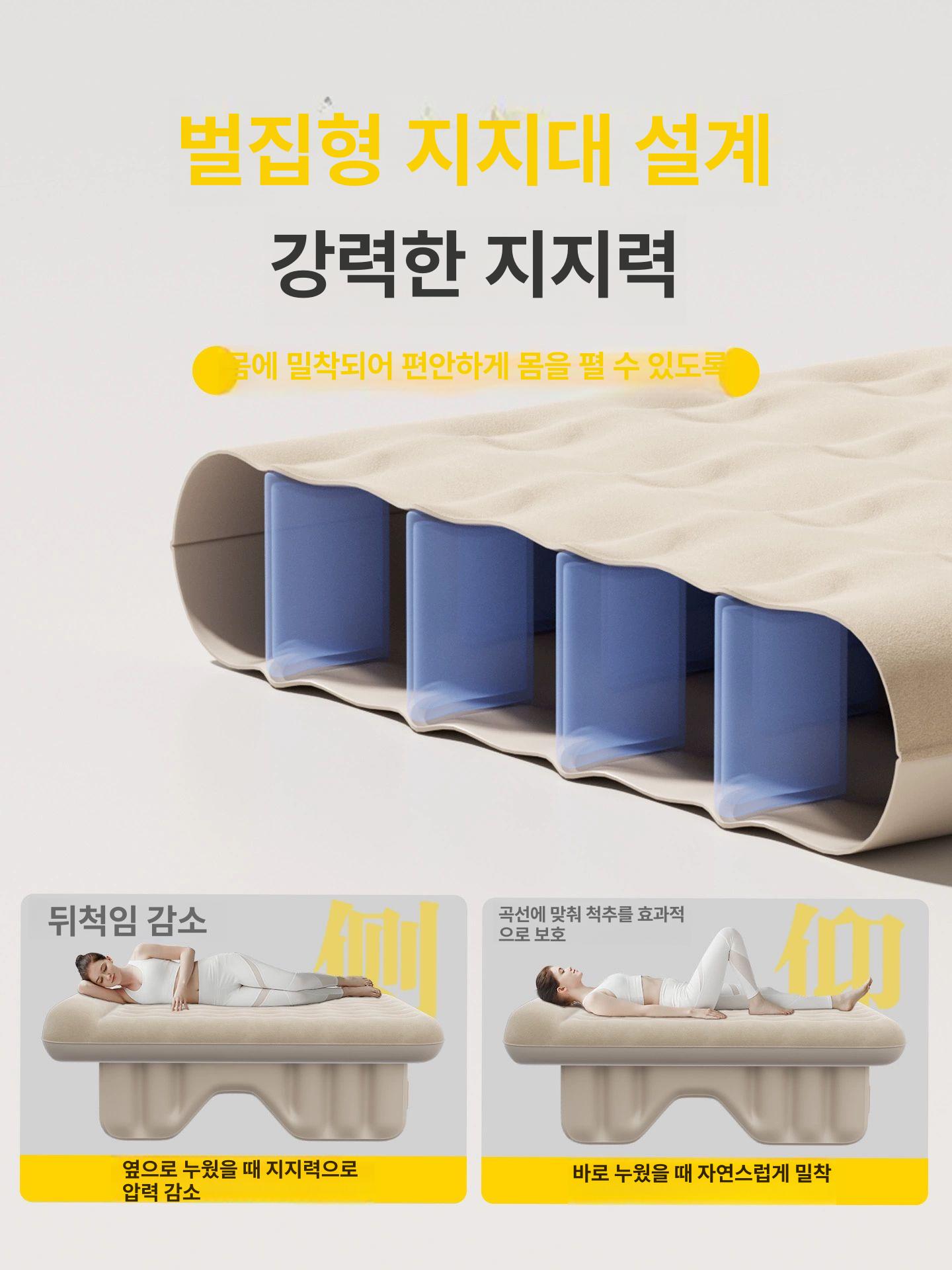 차박 에어매트 캠핑 자충 자동 엠보싱 자동충전 침대 매트 텐트 캠핑매트 에어매트리스 경량 - 상세 이미지 5