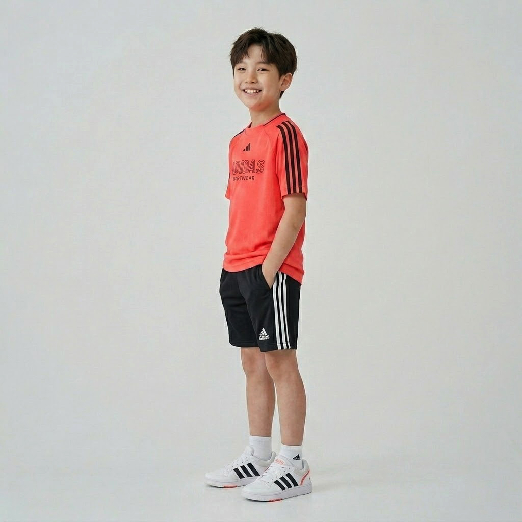 아디다스 키즈 주니어 트레이닝 기능성 하우스 오브 티로 반팔티 레드, 150 - 상세 이미지 5