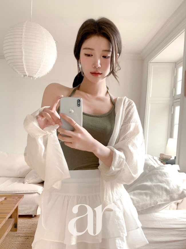 홀터 슬리브리스 레이어드 이너 나시 ts4997 이미지 3