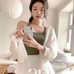 홀터 슬리브리스 레이어드 이너 나시 ts4997 착용 후기 | 사이즈/핏 총정리 - 상품 이미지 3