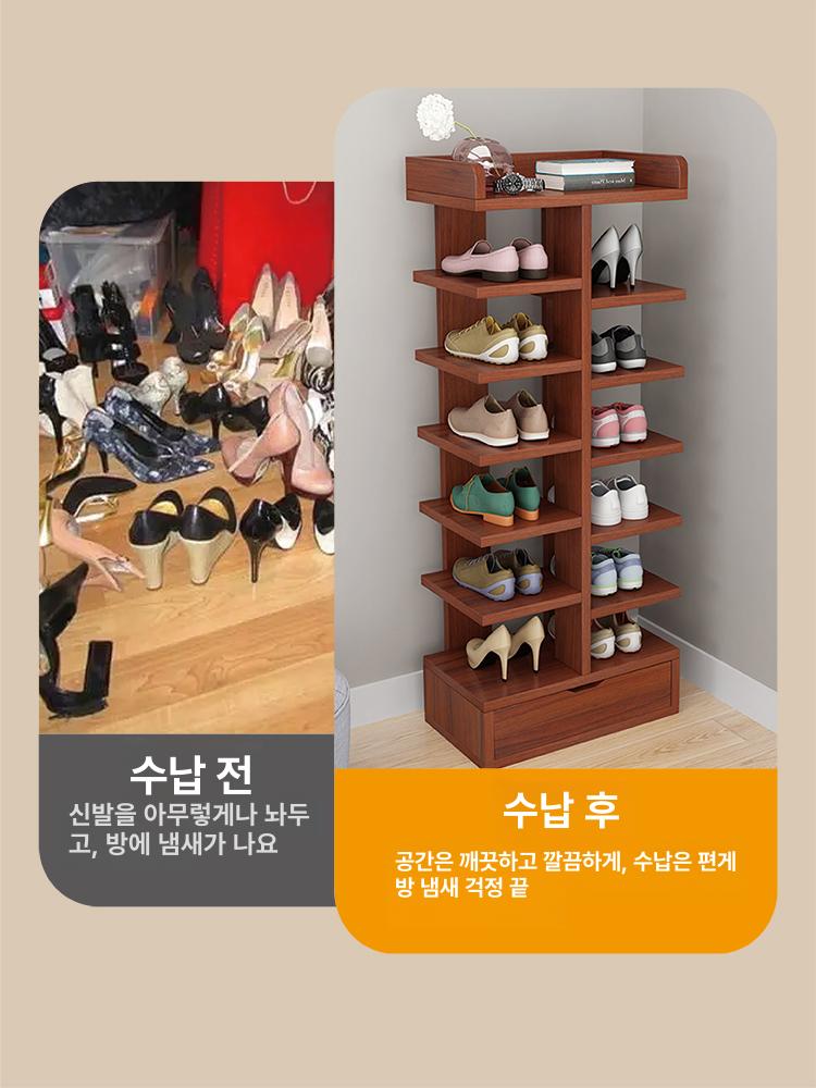 현관 신발장 선반 다층 슈즈렙 정리 슈케이스 수납장 심플 신발정리대 슈즈보관 - 상세 이미지 3