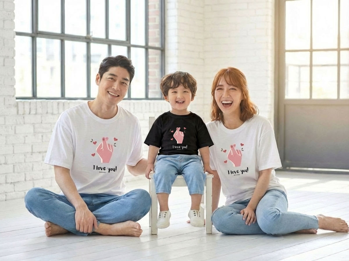 몽피마피 알라뷰 가족티 패밀리룩 돌촬영 여행 사진의상 반팔 맨투맨 이미지 6