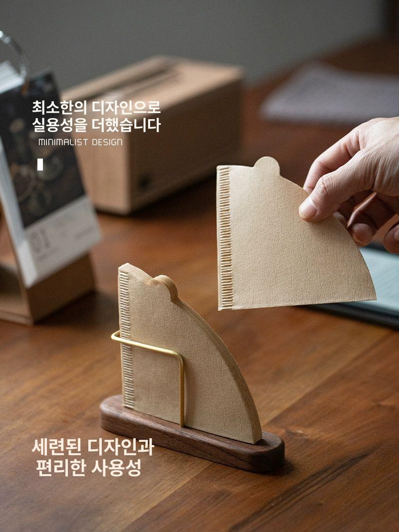 커피 보관함 필터 우드 원목 꽂이 케이스 정리함 홀더 스탠드 오가나이저 - 상세 이미지 3