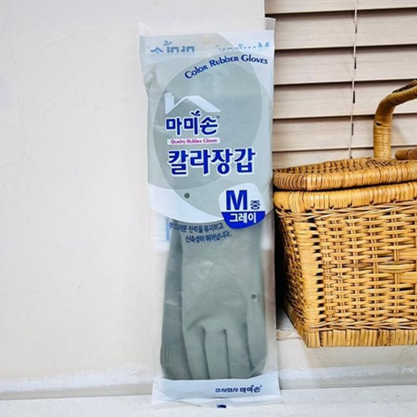 천연 고무 장갑 주방 설거지 장갑 중형 살림 - 상품 이미지