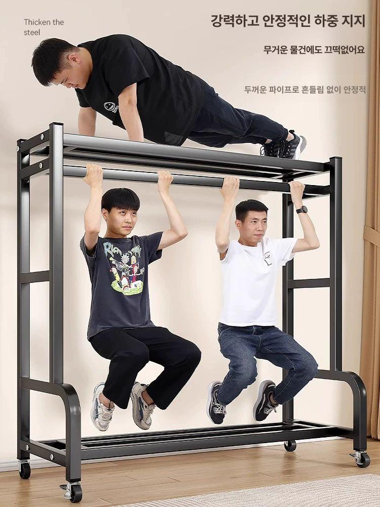 철제 시스템행거 드레스룸 옷걸이 조립식옷장 선반 무볼트 커튼 옷걸이행거 고정식 이동식 - 상세 이미지 3