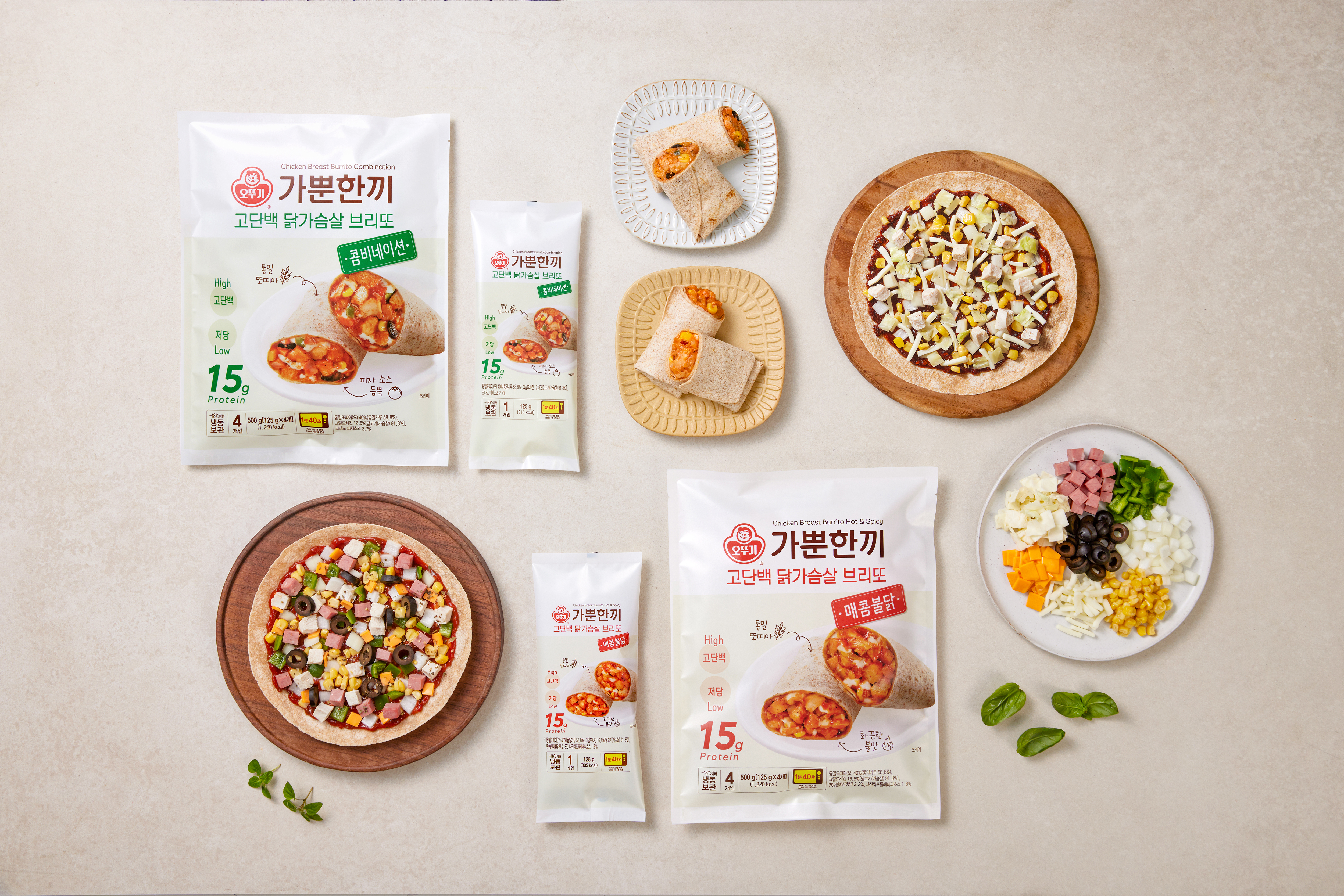 [효연PICK] [NEW] [4+4] 오뚜기 가뿐한끼 고단백닭가슴살브리또 콤비네이션/매콤불닭 125g 4개+4개 - 상세 이미지 5