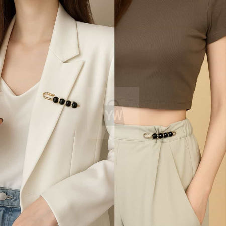 YWshop 바지 허리조절 옷핀 3개입 진주브로치 수선용핀 바지수선