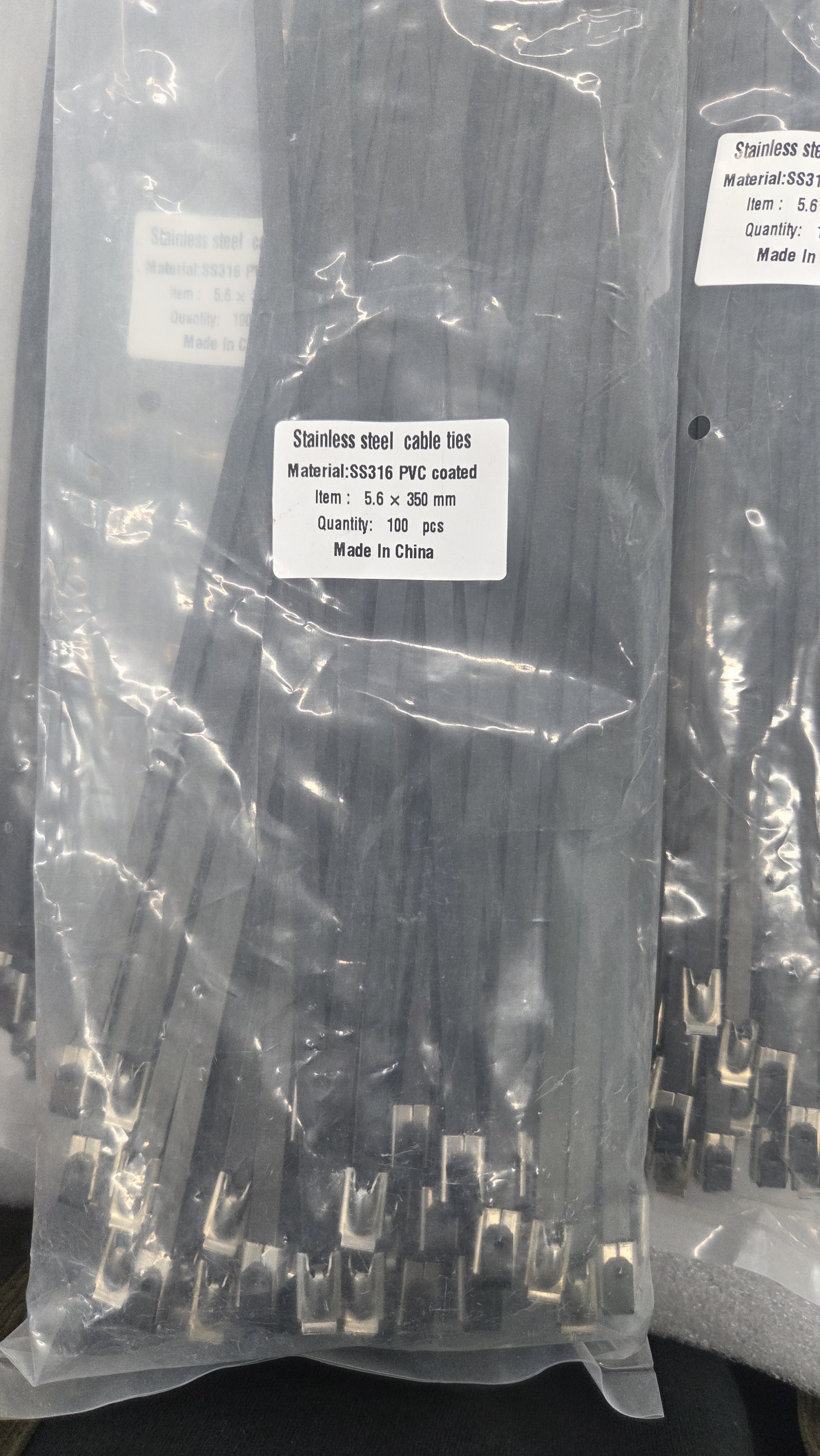 코팅스텐리스케이블타이 SUS304/SUS316 PVC 서스타이 5.6X350mm 100개입 - 상세 이미지 4