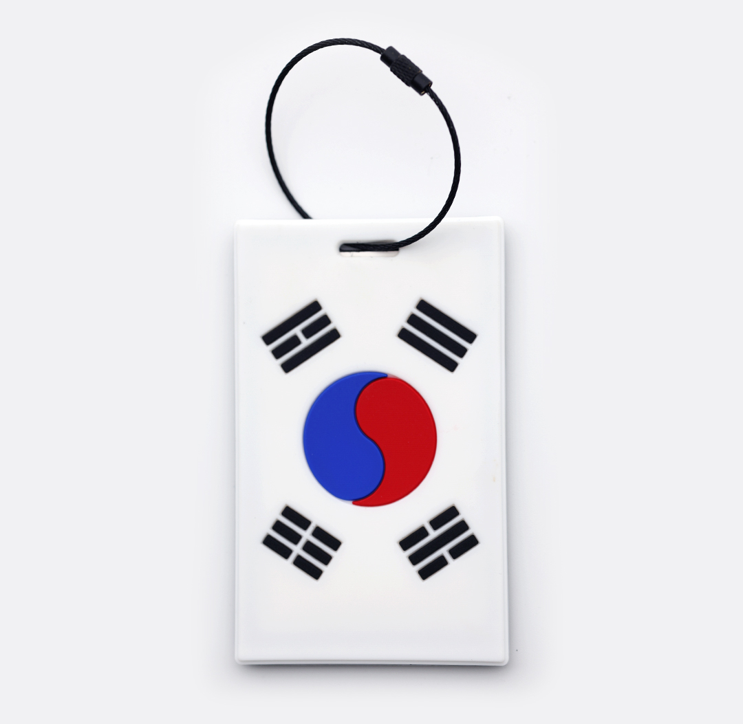 캐리어 네임태그 실리콘 러기지택 골프백 가방이름표 메모형 카드 네임택 태극기 - 상세 이미지 2
