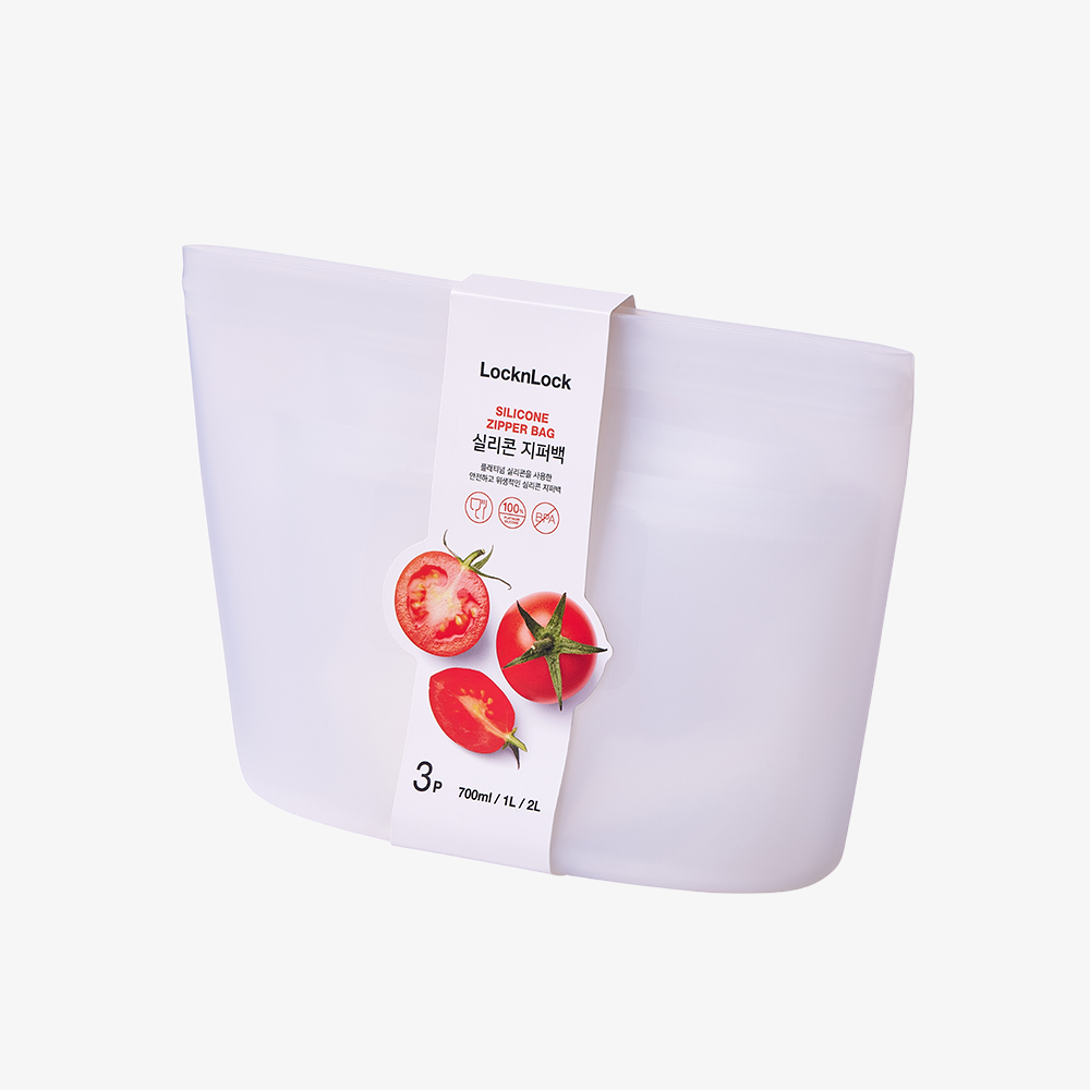 락앤락 실리콘 지퍼백 3P 세트 (700ml+1L+2L) 푸드백 - 상세 이미지 3
