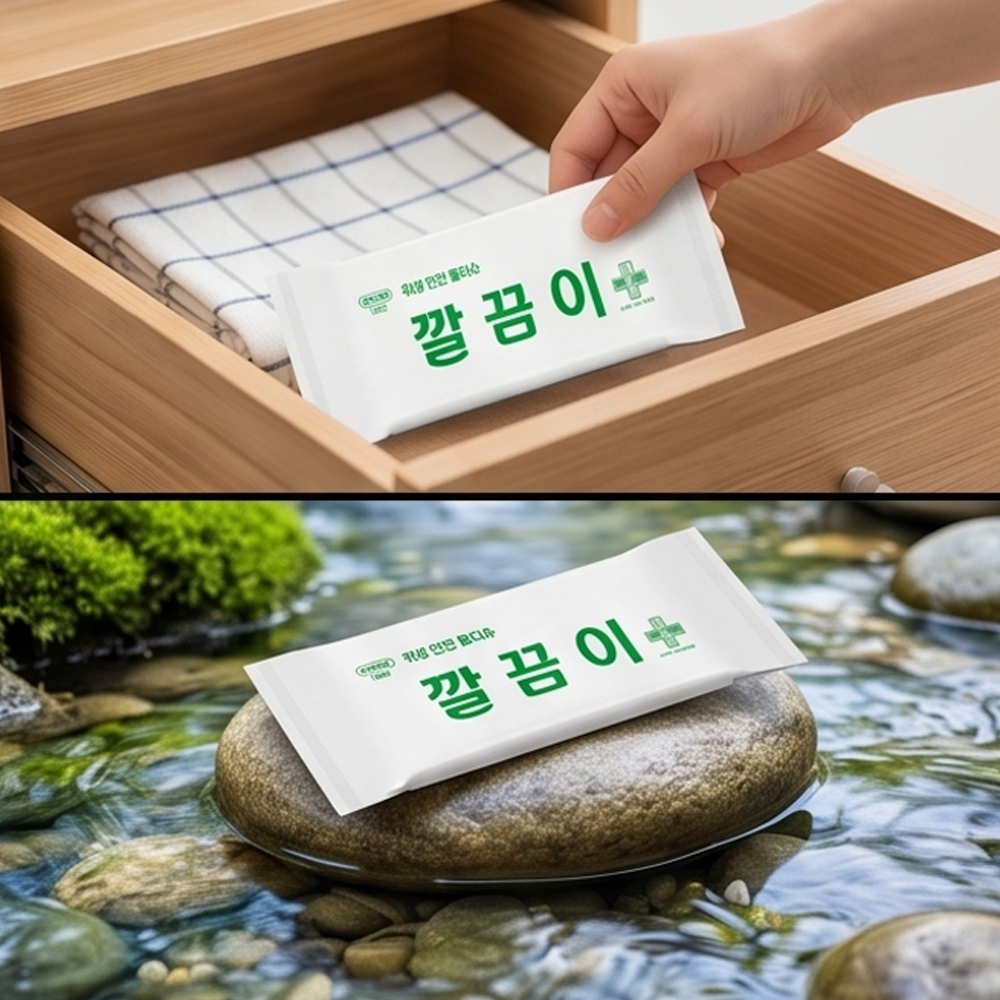 업소용 물티슈 원조 깔끔이 400매 개별포장 일회용 카페 배달 식당 물티슈 끈적한 식탁 기름때제거 이미지 6