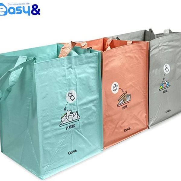 다용도 재활용 분리수거함 타포린 분리수거함 3p 정리함 실내 - 상품 이미지