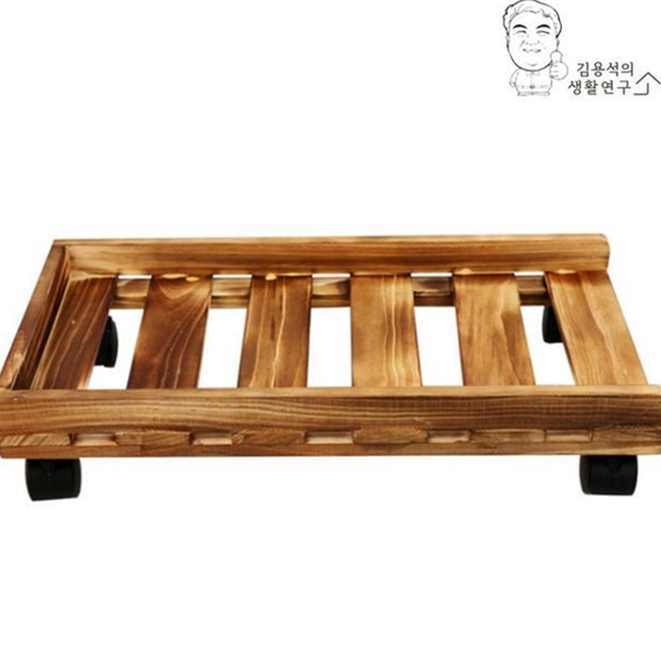 원목 컴퓨터 본체 받침대 바퀴형 이동식 컴퓨터 받침대 데스크탑 트레이 - 상품 이미지