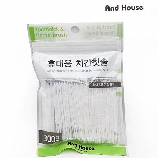 개별포장 휴대용 치간 칫솔 듀얼 일회용 치간 칫솔 300p 여행용 - 상품 이미지