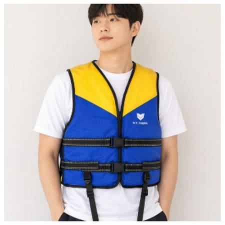 협력업체 워터파크 성인 남자 구명조끼 물놀이 캐리비안베이 XL 옐로우+블루