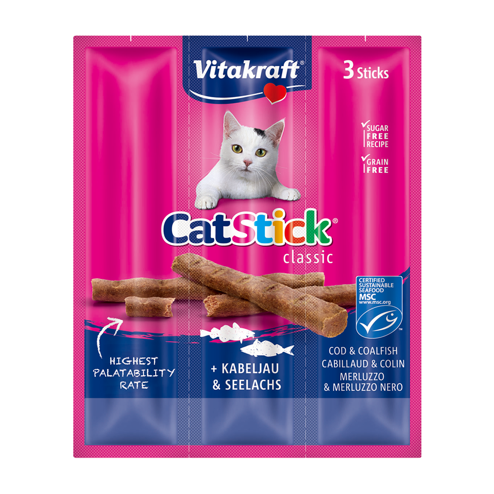 비타크래프트 캣스틱 고양이 간식 대구+코어피쉬, 6g, 3개 - 상품 이미지