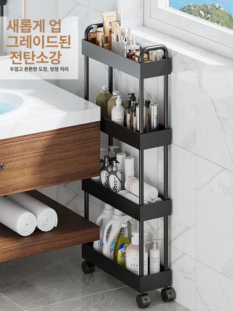 10cm 틈새장 초슬림 바퀴 abs 선반 소재 욕실 폭 공간활용 너비 탄소강 - 상세 이미지 2