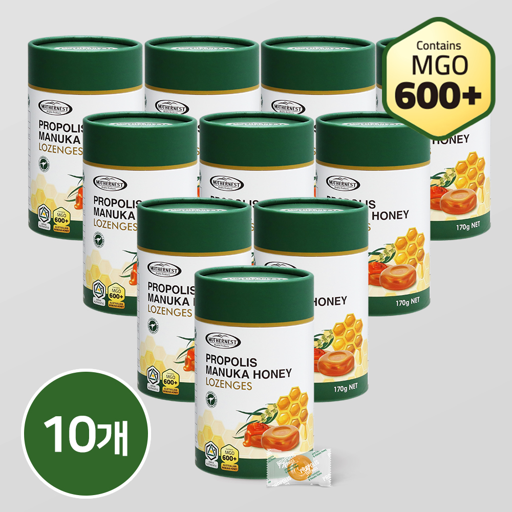 마더네스트 호주산 프로폴리스 마누카 허니 로젠지스 캔디 (MGO600+) 170g, 10개 - 상품 이미지