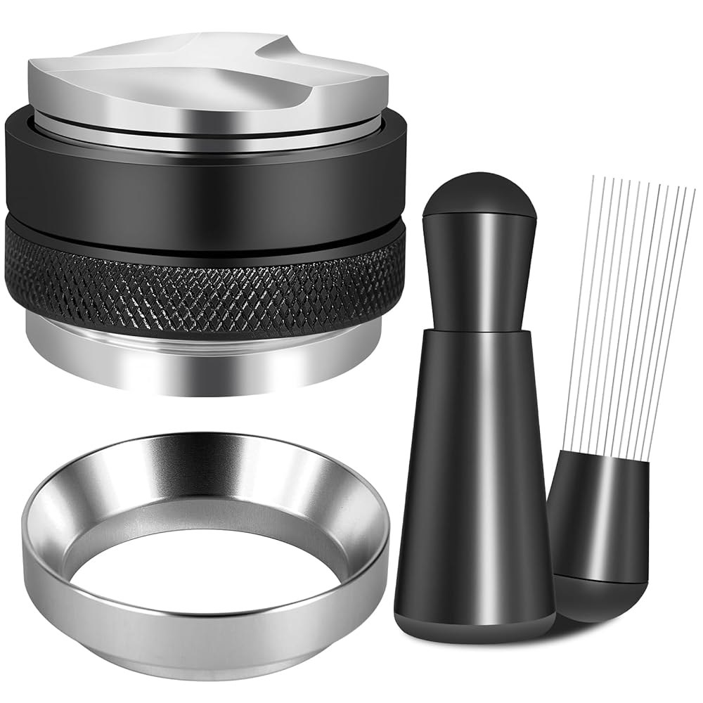 레오장크 51mm 에스프레소 액세서리 키트, 커피 유통업체 및 탬퍼 레벨러, WDT 도구 투약 깔때기 세트, 델롱기 CASABREWS 아토틱스 머신 포르타필터에 적합합니다 - 상품 이미지