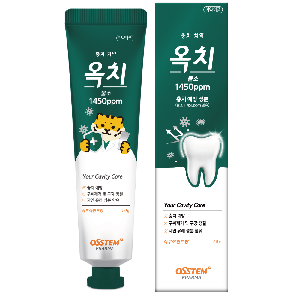 옥치 고불소 치약 1450ppm 미니치약 아쿠아민트향 충치예방 40g, 1개 - 상품 이미지