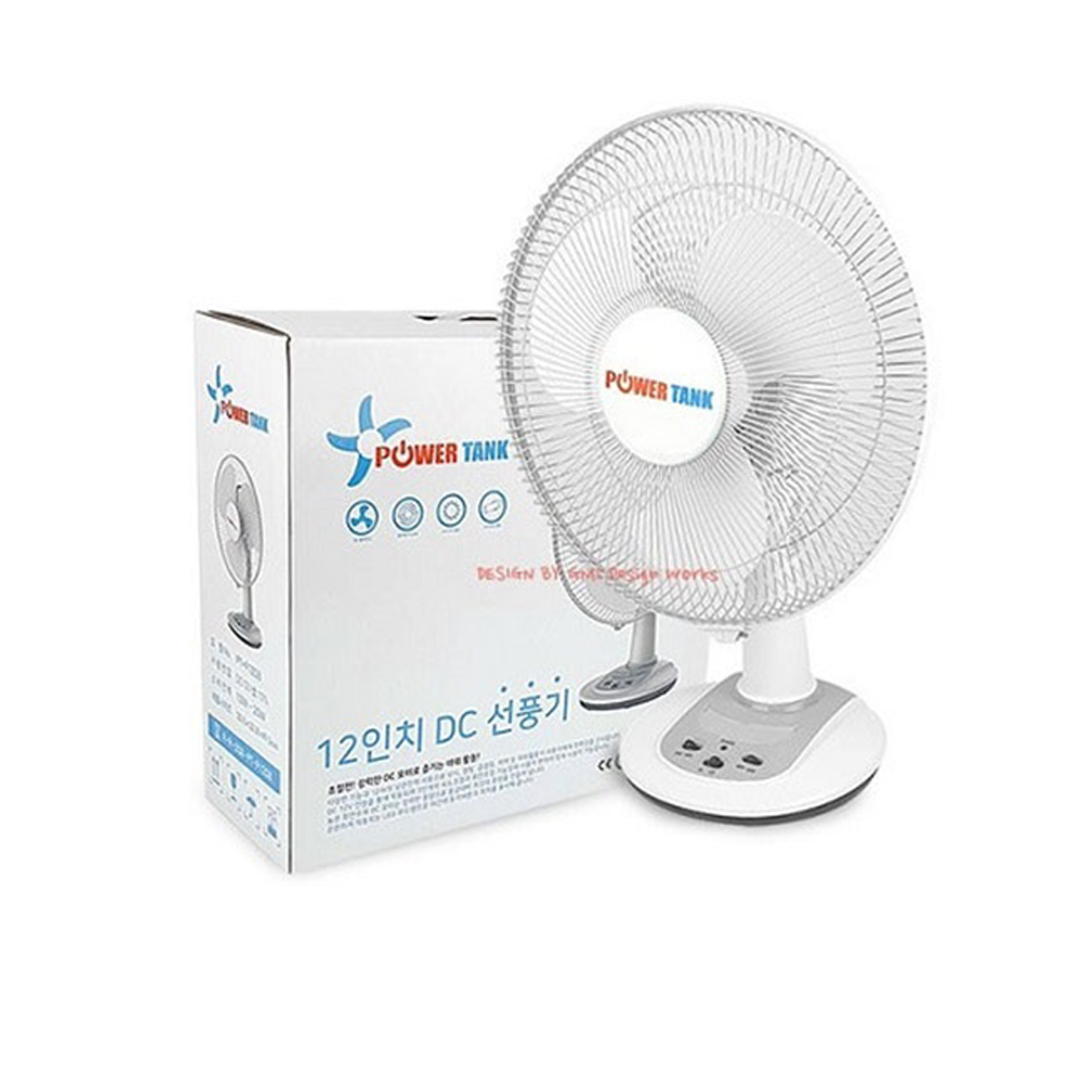 파워탱크 PT-F12SB 12V 220V 겸용 선풍기 화이트