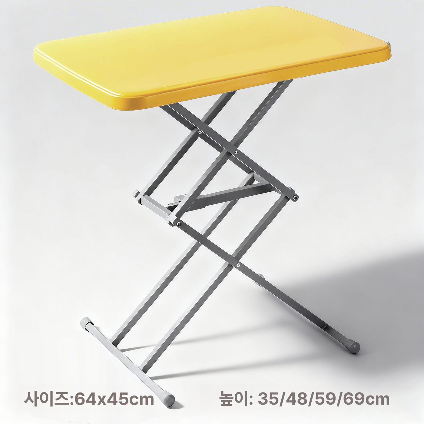 다용도 접이식 테이블 4단 높이 조절 입식 휴식 캠핑 좌식 다리 와이드 화이트 - 상세 이미지 2