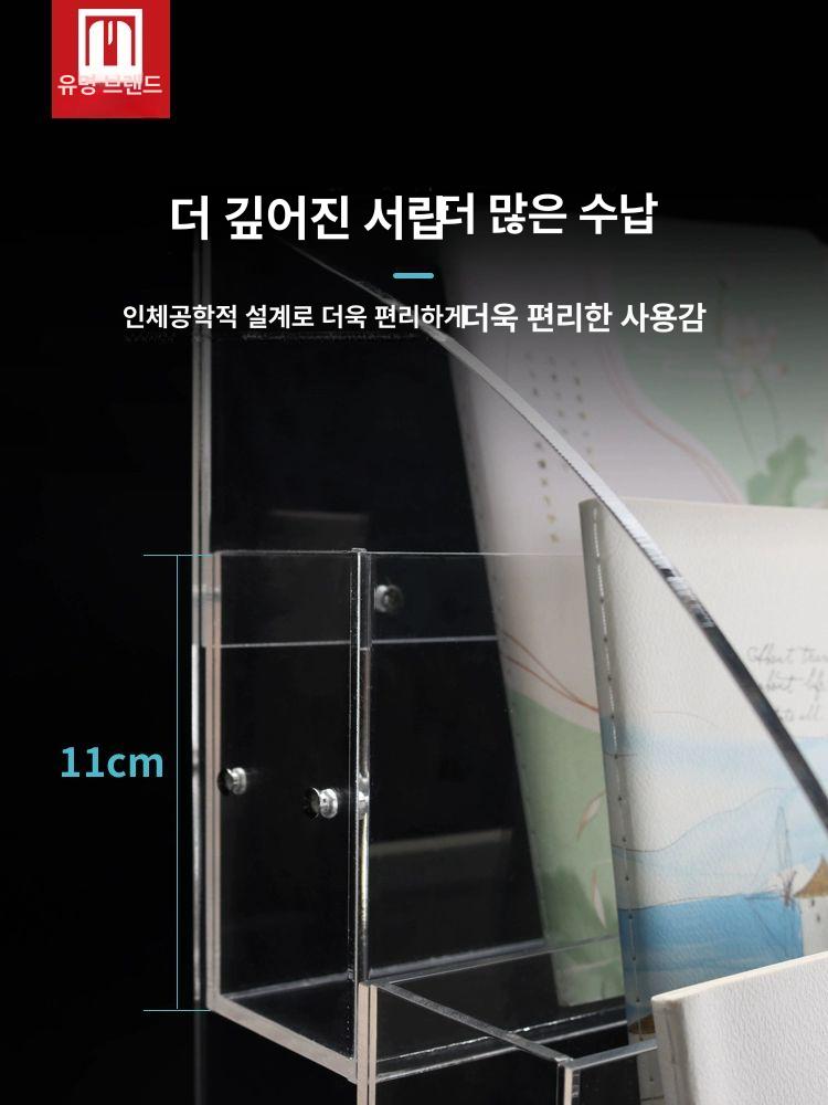 투명 아크릴 편지지 홀더 진열대 엽서 카드 대용량 트레이딩 등급 펜 클램프 - 상세 이미지 3