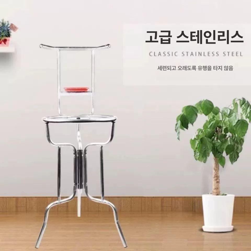 농막 받침대 세숫대야 스탠드 철제 세수대야 로즈핑크 가정용 거치대 - 상세 이미지 3