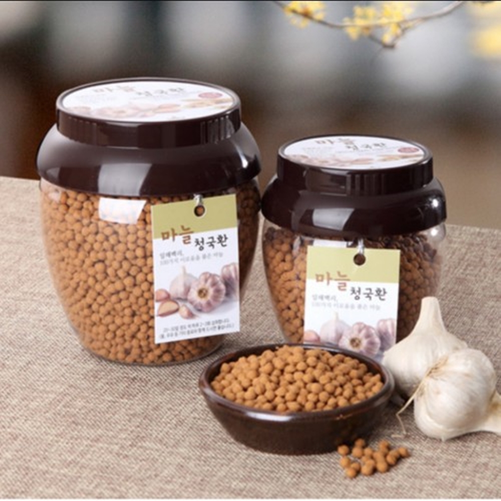 국산 콩예원 마늘 청국장환 대두 옥황토방 자연 발효 숙성 500g 1통 - 상품 이미지