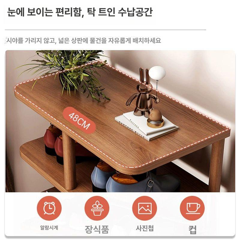 틈새 신발장 원룸 현관 거치대 정리대 슬림 사무실 얇은 미니 컴팩트 스테인리스 모던 - 상세 이미지 4