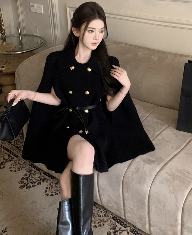 망토 코트 여성 봄 가을 겨울 정장 재킷 울코트 - 상품 이미지